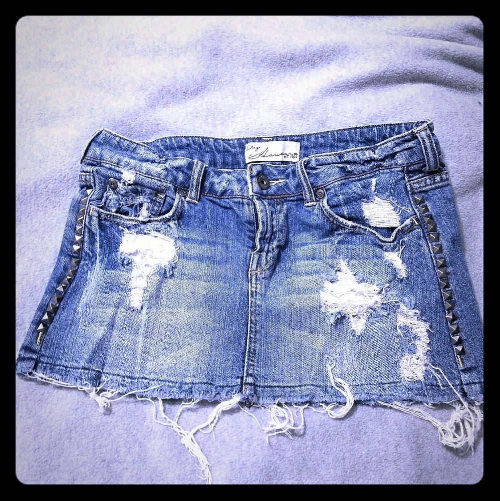 Vintage Havana Studded Denim Skirt